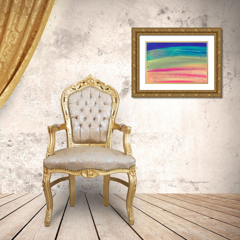 Rainbow Abstract Gold Ornate Wood Framed Art Print with Double Matting by Wilson, Kali