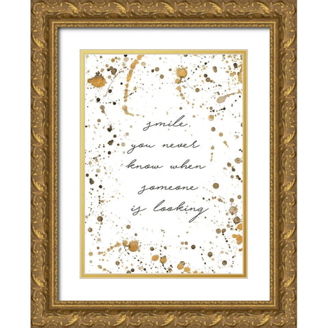 Smile Gold Ornate Wood Framed Art Print with Double Matting by Wilson, Kali
