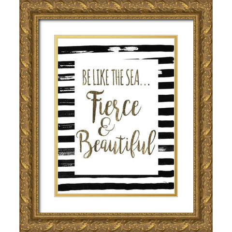 Be Like the Sea Gold Ornate Wood Framed Art Print with Double Matting by Pinto, Patricia