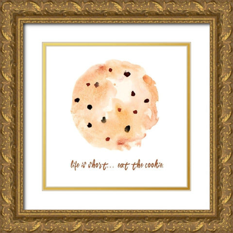 Eat The Cookie Gold Ornate Wood Framed Art Print with Double Matting by Bryant, Susan