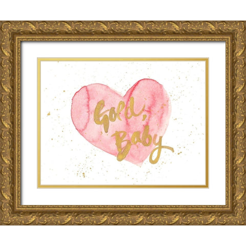 Gold Baby Gold Ornate Wood Framed Art Print with Double Matting by Bryant, Susan