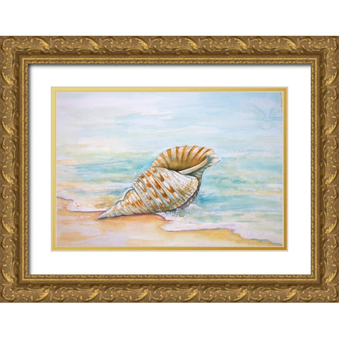 Queen Conch Gold Ornate Wood Framed Art Print with Double Matting by Diannart