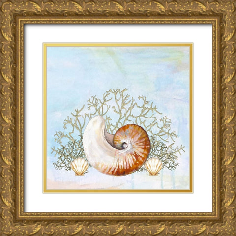 Ocean Prizes II Gold Ornate Wood Framed Art Print with Double Matting by Diannart