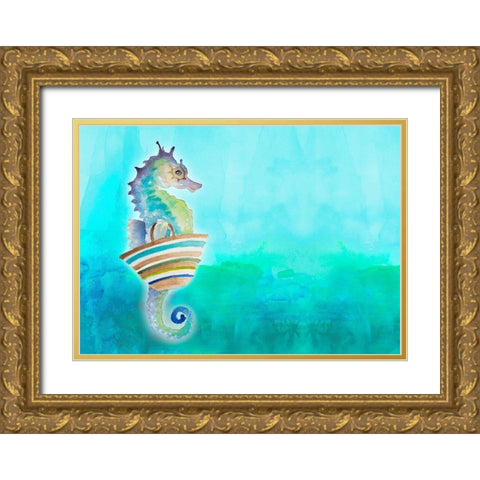 Fun Under The Sea II Gold Ornate Wood Framed Art Print with Double Matting by Loreth, Lanie
