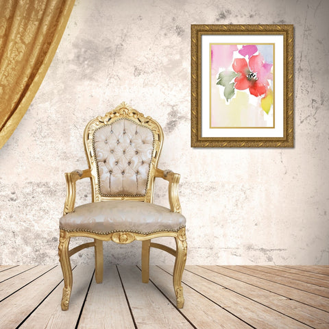 Modern Fleur II Gold Ornate Wood Framed Art Print with Double Matting by Loreth, Lanie