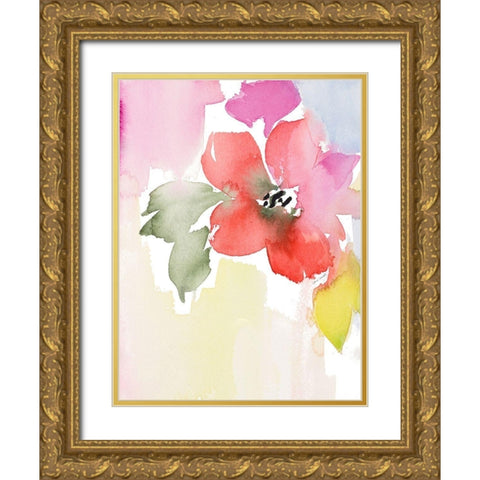Modern Fleur II Gold Ornate Wood Framed Art Print with Double Matting by Loreth, Lanie