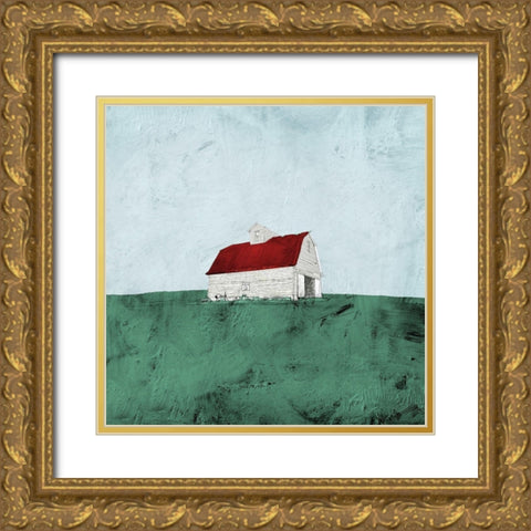 Mint Fields Gold Ornate Wood Framed Art Print with Double Matting by Mabat, Ynon