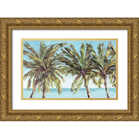 View of the Coastline Gold Ornate Wood Framed Art Print with Double Matting by DeRice, Julie