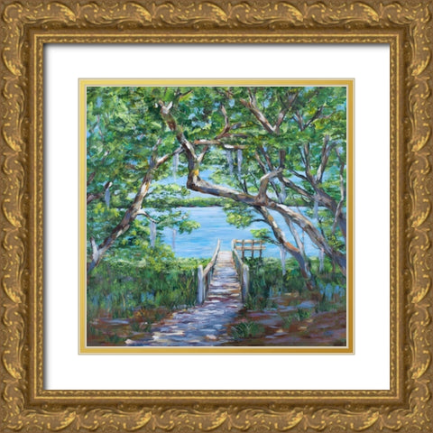 Lake View Gold Ornate Wood Framed Art Print with Double Matting by DeRice, Julie