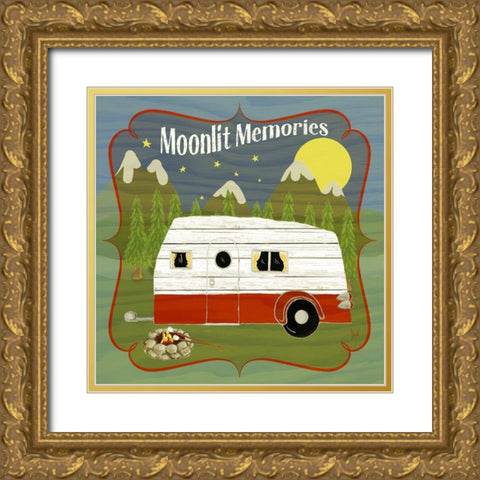 Camping II Gold Ornate Wood Framed Art Print with Double Matting by Metz, Andi