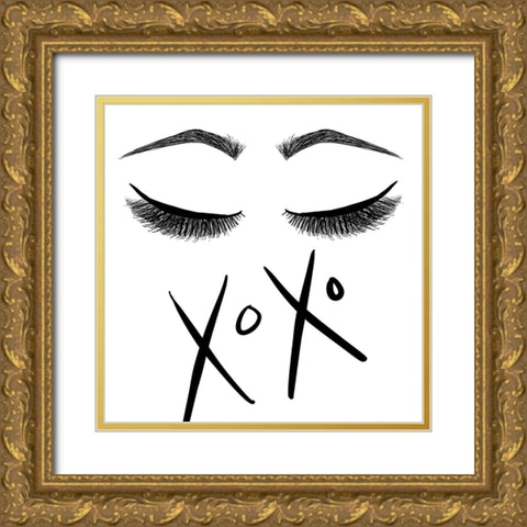 XOXO Gold Ornate Wood Framed Art Print with Double Matting by SD Graphics Studio