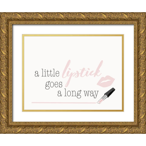 A Little Lipstick Gold Ornate Wood Framed Art Print with Double Matting by SD Graphics Studio