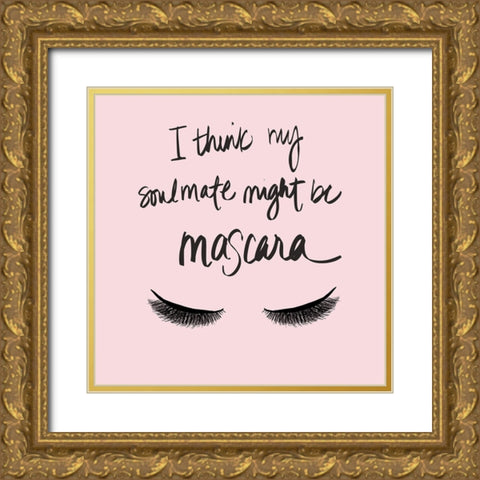Soulmate Mascara Gold Ornate Wood Framed Art Print with Double Matting by SD Graphics Studio