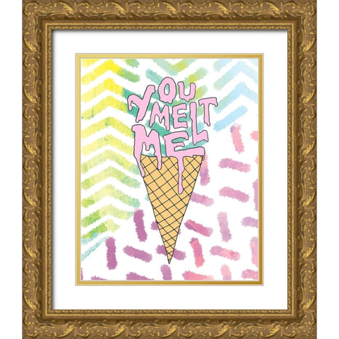 You Melt Me Gold Ornate Wood Framed Art Print with Double Matting by SD Graphics Studio