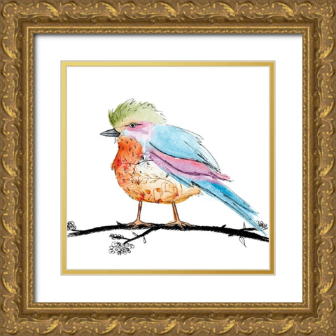 Bright Bird II Gold Ornate Wood Framed Art Print with Double Matting by SD Graphics Studio