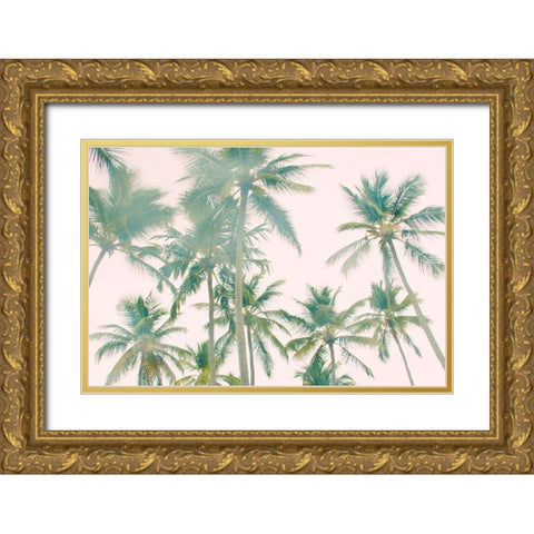 Top Of Palm Island Gold Ornate Wood Framed Art Print with Double Matting by Navas, Emily