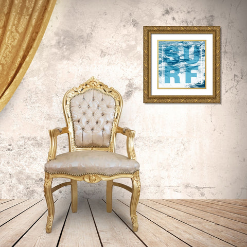 SURF Gold Ornate Wood Framed Art Print with Double Matting by Navas, Emily