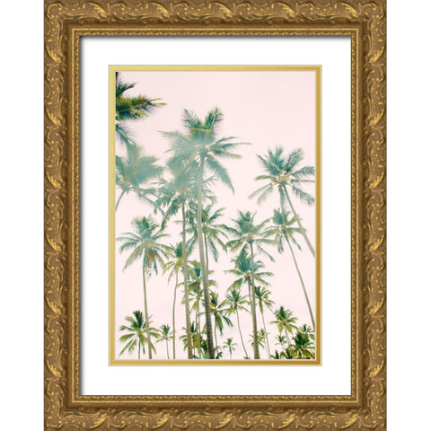 Palm Island Gold Ornate Wood Framed Art Print with Double Matting by Navas, Emily