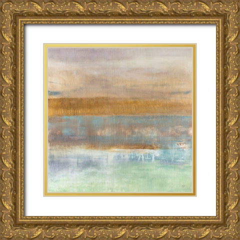 From The Sky Square Gold Ornate Wood Framed Art Print with Double Matting by Loreth, Lanie