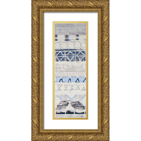 Blue Sweater Weather Panel II Gold Ornate Wood Framed Art Print with Double Matting by Loreth, Lanie