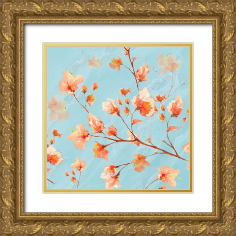 Early Americana Floral I Gold Ornate Wood Framed Art Print with Double Matting by Diannart