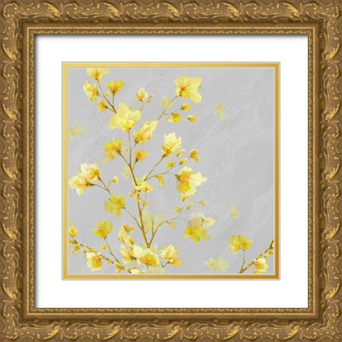 Early Yellow Bloom Gold Ornate Wood Framed Art Print with Double Matting by Diannart