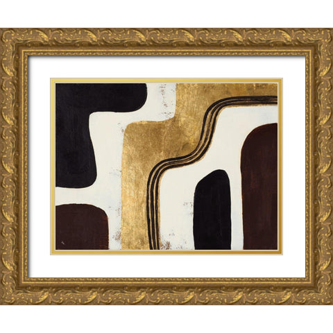 Retro Africa Gold Ornate Wood Framed Art Print with Double Matting by Pinto, Patricia