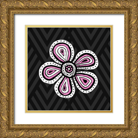 Floral Sketch II Gold Ornate Wood Framed Art Print with Double Matting by SD Graphics Studio