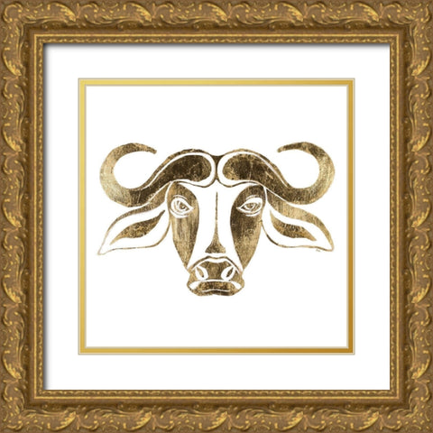 The Bull Gold Ornate Wood Framed Art Print with Double Matting by Pinto, Patricia