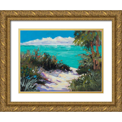 Tarpon Beach Gold Ornate Wood Framed Art Print with Double Matting by Slivka, Jane