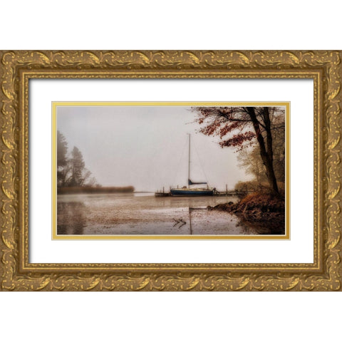Days on the Lake Gold Ornate Wood Framed Art Print with Double Matting by Amos, Andy