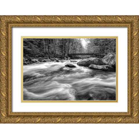 Flow Of The Creek Gold Ornate Wood Framed Art Print with Double Matting by Amos, Andy