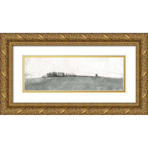 Muted Distant Trees Gold Ornate Wood Framed Art Print with Double Matting by Mabat, Ynon