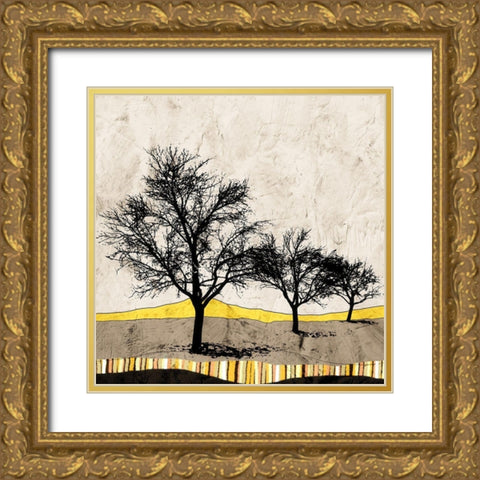Earthtones Gold Ornate Wood Framed Art Print with Double Matting by Mabat, Ynon