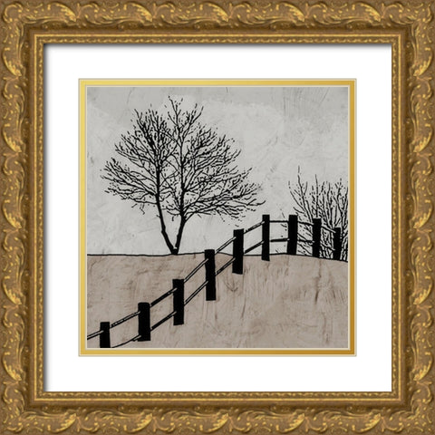 Over the Fence Gold Ornate Wood Framed Art Print with Double Matting by Mabat, Ynon