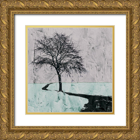Near the Road Gold Ornate Wood Framed Art Print with Double Matting by Mabat, Ynon