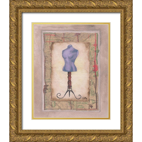 Dress Forms III Gold Ornate Wood Framed Art Print with Double Matting by Baker, Mary Beth