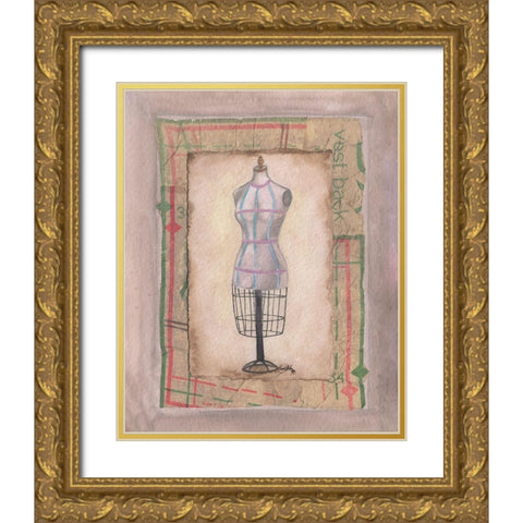 Dress Forms I Gold Ornate Wood Framed Art Print with Double Matting by Baker, Mary Beth
