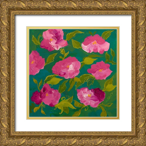 Bunch of Flowers II Gold Ornate Wood Framed Art Print with Double Matting by Maria, Robin