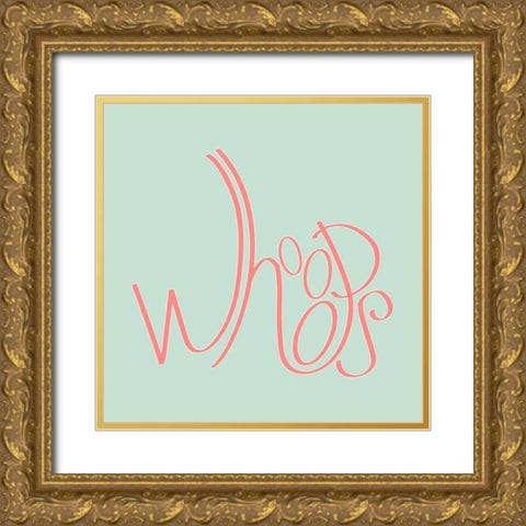 Whoops Gold Ornate Wood Framed Art Print with Double Matting by SD Graphics Studio