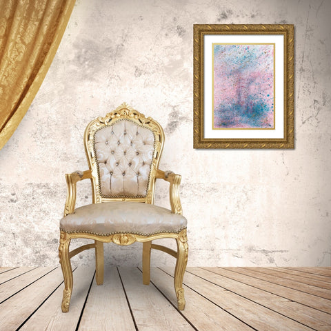 Pink and Blue Splash Gold Ornate Wood Framed Art Print with Double Matting by Bucheli, Amaya