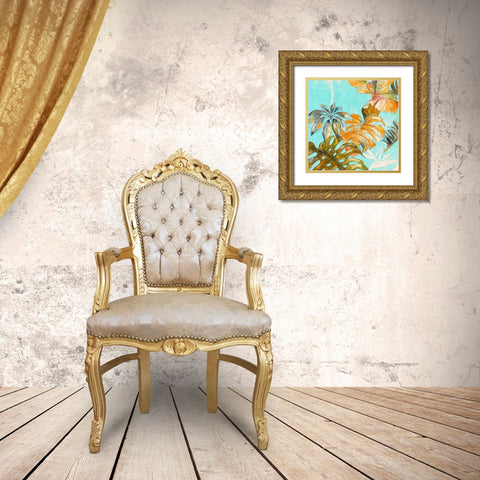 Palma Selvas on Blue I Gold Ornate Wood Framed Art Print with Double Matting by Pinto, Patricia