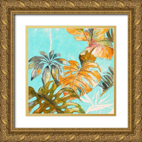 Palma Selvas on Blue I Gold Ornate Wood Framed Art Print with Double Matting by Pinto, Patricia