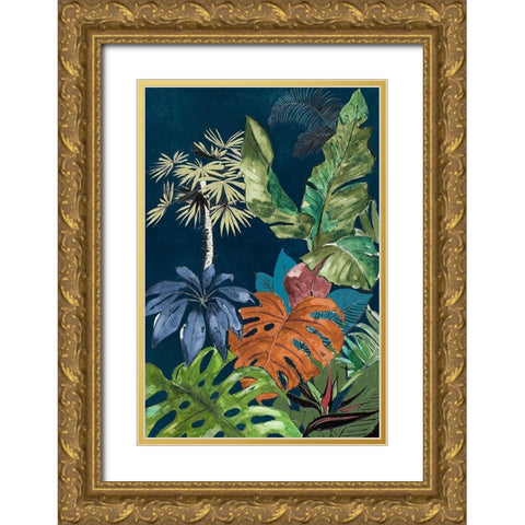 Navy Selva I Gold Ornate Wood Framed Art Print with Double Matting by Pinto, Patricia