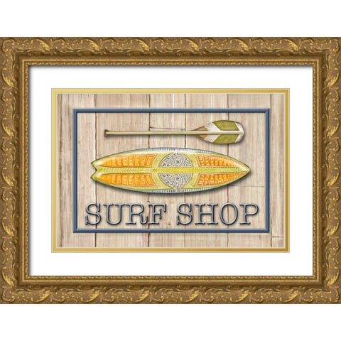 Catch a Wave IV Gold Ornate Wood Framed Art Print with Double Matting by Diannart