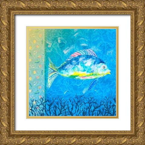 Under the Sea III Gold Ornate Wood Framed Art Print with Double Matting by DeRice, Julie