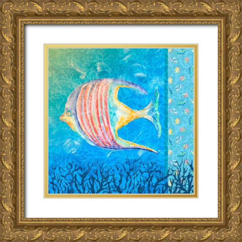Under the Sea II Gold Ornate Wood Framed Art Print with Double Matting by DeRice, Julie
