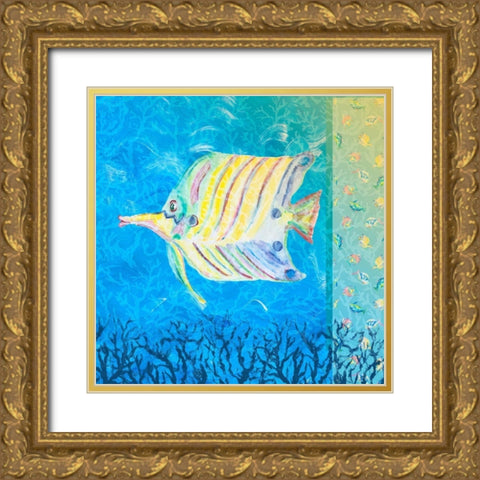 Under the Sea IV Gold Ornate Wood Framed Art Print with Double Matting by DeRice, Julie
