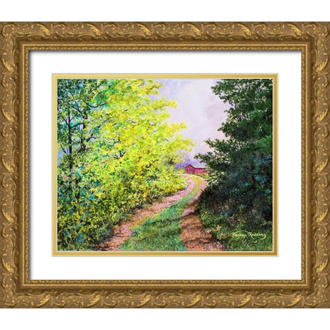 Almost Summer Gold Ornate Wood Framed Art Print with Double Matting by Redding, James