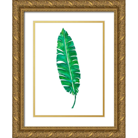 Garden Leaf II Gold Ornate Wood Framed Art Print with Double Matting by Danelle, B.